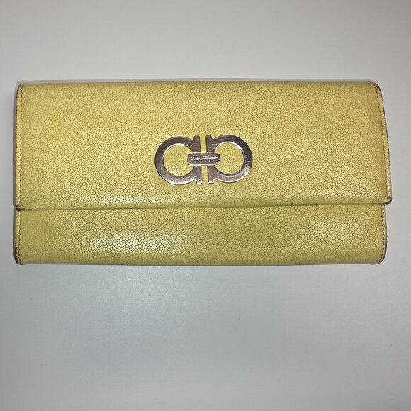 Yellow Salvatore Ferragamo Leather Wallet - Picture 1 of 8